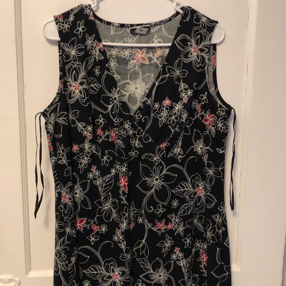 Black floral print maxi dress size 16